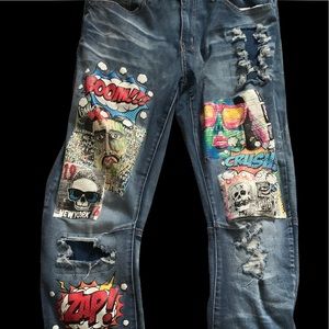 Skinny jeans with designs